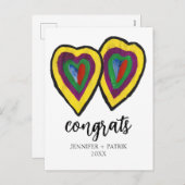 おめでとう結婚の婚約ギフトハート。 シーズンポストカード (正面/裏面)