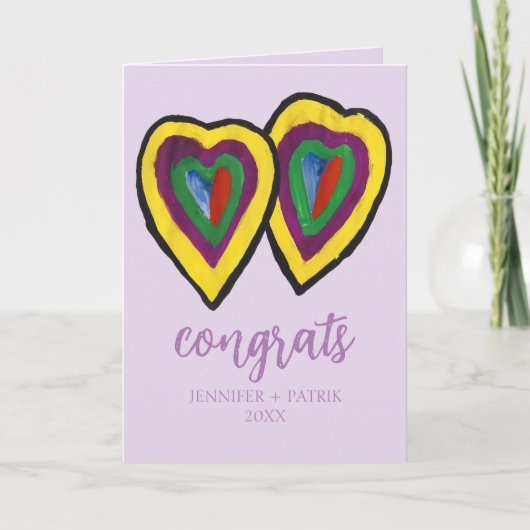 おめでとう結婚の婚約ギフトハート。 案内状 (正面)