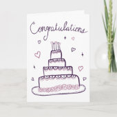 おめでとう結婚の婚約スケッチドードル カード (正面)