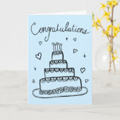 おめでとう結婚の婚約スケッチドードル カード (黄色い花)