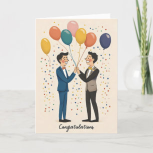 おめでとう結婚ゲイ風船 シーズンカード