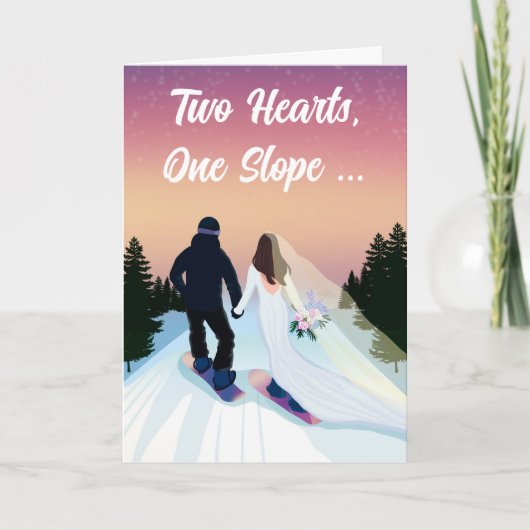 おめでとう結婚ズ新郎新婦スノーボード カード (正面)