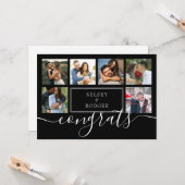 おめでとう結婚ズ・フォトコラージュ白黒カー カード (正面/裏面インサイチュ)