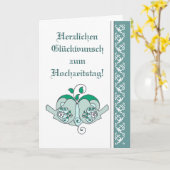 おめでとう結婚フローラハートバードドイツ カード (黄色い花)