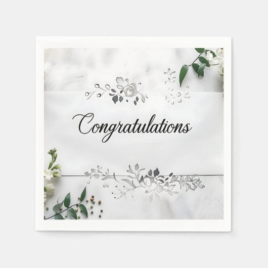 おめでとう結婚紙ナプキン スタンダードカクテルナプキン (正面)