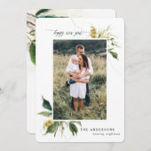 おめでとう絵を描フローラの写真のホリデーカード シーズンカード (正面/裏面)