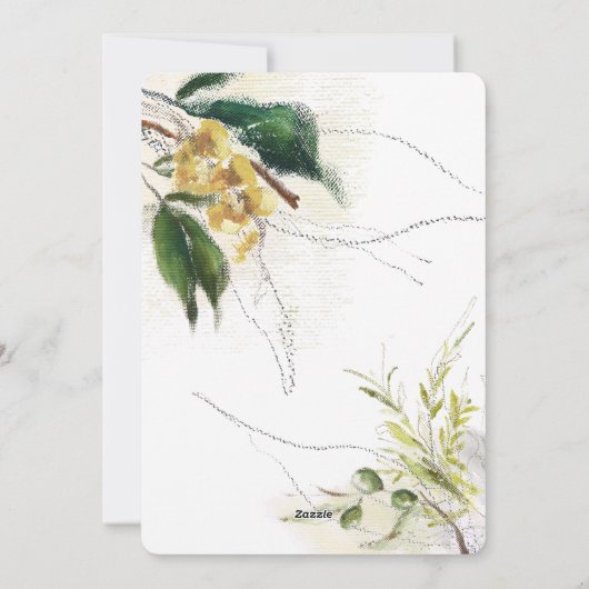 おめでとう絵を描フローラの写真のホリデーカード シーズンカード (裏面)