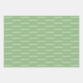 おめでとう緑の白 ラッピングペーパーシート (正面)
