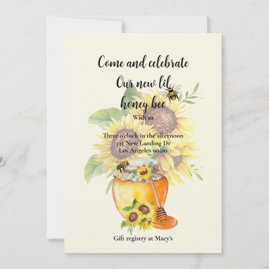 おめでとう蜂蜜ベビー発表 案内状 (正面)