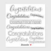 おめでとう言葉のみ | #2黒のみ シール (シート)