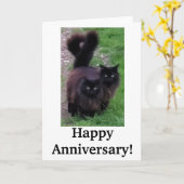 おめでとう記念日のキャットカード カード (黄色い花)