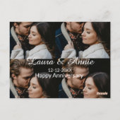 おめでとう記念日 フォトコラージュ 名前 日付 シンプルなデザイン ポストカード (裏面)