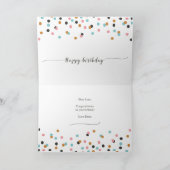 おめでとう誕生日紙吹雪カード カード (内部)