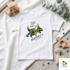 おめでとう赤ちゃん！ かわいい恐竜のベビーシャワー ベビーTシャツ