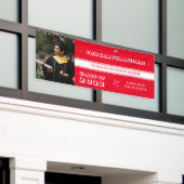 おめでとう赤と白モノグラム 横断幕 (ビルの外側)