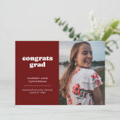 おめでとう赤と白卒業2写真卒業 案内状 (スタンド正面)