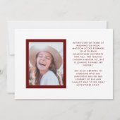 おめでとう赤と白卒業2写真卒業 案内状 (裏面)