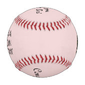 おめでとう赤面ピンク卒業写真 野球ボール (裏面)