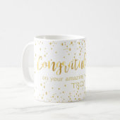 おめでとう金ゴールドダイエット減量フィットネス コーヒーマグカップ (正面左)