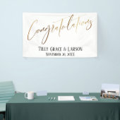 おめでとう金ゴールド手書きタイポグラフィ 横断幕 (トレードショー)