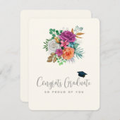 おめでとう院生カラフルバラフローラブーケ シーズンカード (正面/裏面)