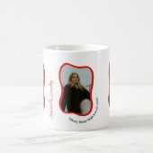 おめでとう院生モダンの波状写真 コーヒーマグカップ (中央)