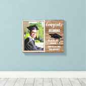 おめでとう院生2020人写真卒業木材 キャンバスプリント (インサイチュ (ウッドフロア))