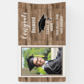 おめでとう院生2023男写真卒業木材 横断幕 (縦)