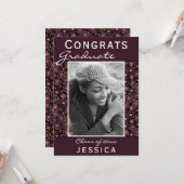 おめでとう院花文写真卒業 カード (正面/裏面インサイチュ)