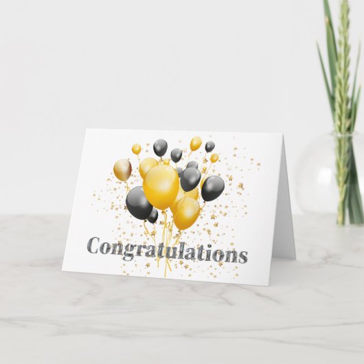 おめでとう飾りディスコボール サンキューカード (正面)