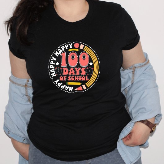 おめでとう100日学校に行ったね 先生 トライブレンドTシャツ