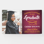 おめでとう1フォトマルーン赤金ゴールド黄色 横断幕 (横)