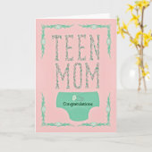 おめでとう10代のお母さん新生児 カード (黄色い花)