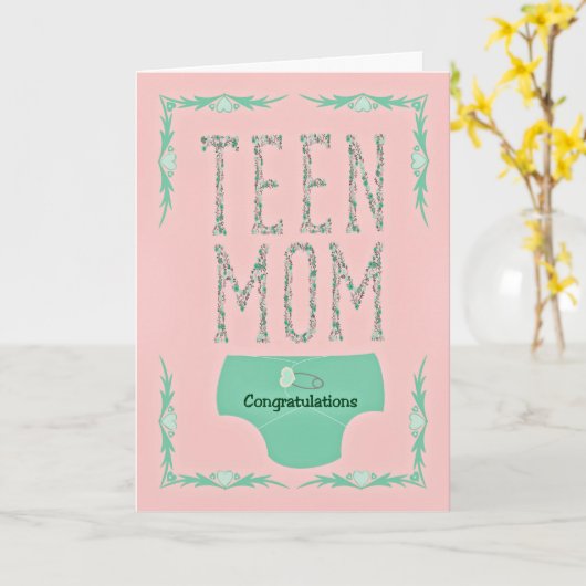 おめでとう10代のお母さん新生児 カード (黄色い花)