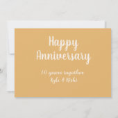 おめでとう10周年 ゴールドホワイト 10年 名前 日付 招待状 (裏面)