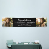 おめでとう2枚のフォト白黒 横断幕 (トレードショー)