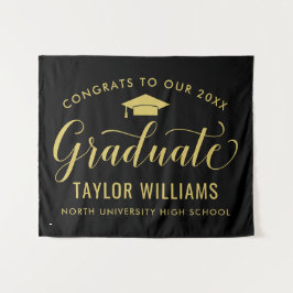 おめでとう2023大学院黒金ゴールド卒業 タペストリー