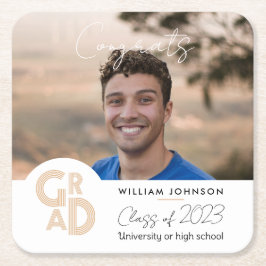 おめでとう2023年卒業クラス スクエアペーパーコースター