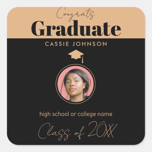 おめでとう2023年卒業 スクエアシール (正面)