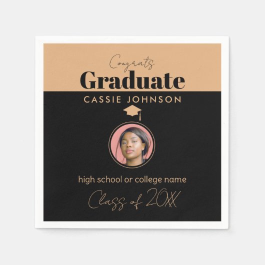 おめでとう2023年卒業 スタンダードカクテルナプキン (正面)