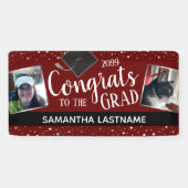 おめでとう2024年の卒業写真クラス2つ 横断幕 (横)