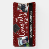 おめでとう2024年の卒業写真クラス2つ 横断幕 (縦)