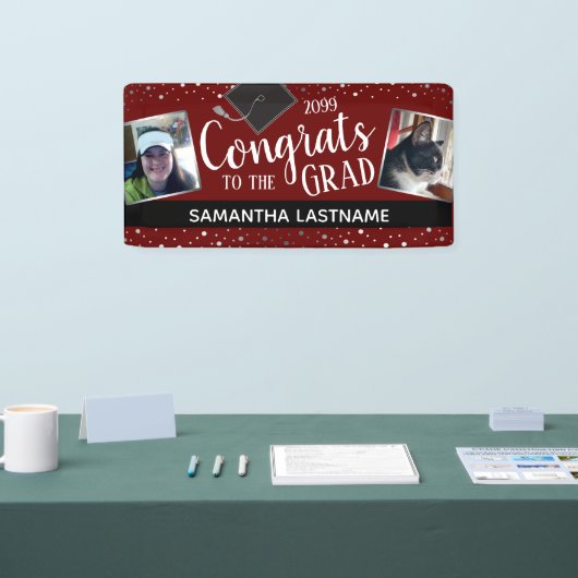 おめでとう2024年の卒業写真クラス2つ 横断幕 (トレードショー)