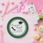 おめでとう2025年のホワイトクラスとグリーンクラス ペーパープレート (パーティー)