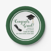 おめでとう2025年のホワイトクラスとグリーンクラス ペーパープレート (正面)