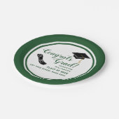 おめでとう2025年のホワイトクラスとグリーンクラス ペーパープレート (アングル)