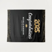 おめでとう2025年度黒金ゴールドパーティー タペストリー (正面(横))