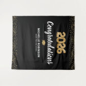 おめでとう2025年度黒金ゴールドパーティー タペストリー (正面(横))