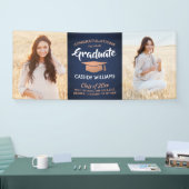 おめでとう2 Photo Navy Blue White Copper Decisation 横断幕 (トレードショー)