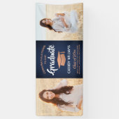 おめでとう2 Photo Navy Blue White Copper Decisation 横断幕 (縦)